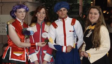 Me in my Nanami costume with several other characters from Revolutionary Girl Utena